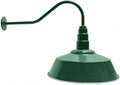 AGB101-AS20-GREEN Gooseneck Barn Light - Green Outdoor Dome with Incandescent Downlight | Wall-Mount Fixture for Patios Gardens Pathways and Large Outdoor Living Spaces