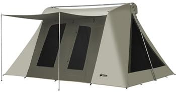 Kodiak Canvas Flexbow Kodiak 6041VX 8-Person 3-Season Tent with Free Standing Setup 6.5' Peak Height Green Cotton Duck Canvas Hydra-Shield™ Rainfly Flex-Bow Frame 15 Min Assembly Limited