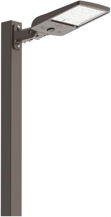 Lithonia Lighting LED Outdoor Area Light Fixture LED Parking Lot Light with Adjustable Brightness 3-in-1 Selectable White Color 4-in-1 Switchable Distribution UVOLT Wall or Pole Mount Bronze