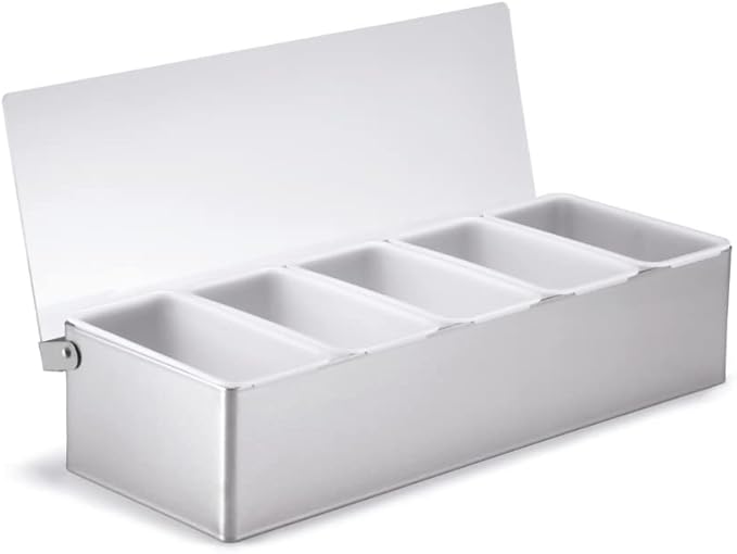 TableCraft Condiment Caddy Pizza Topping Station Stainless Steel Base