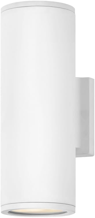 Hinkley Silo 13594SW-LL Small Outdoor Integrated LED Up/Down Wall Lantern Rust and Corrosion-Resistant Dark Sky Compliant Satin White