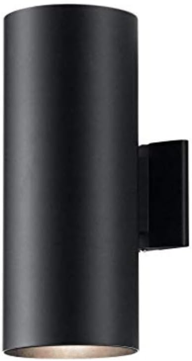 Kichler Cylinders 15 2-Light Outdoor Cylinder Wall Sconce in Black (15 H x 5.75 W) 9246BK