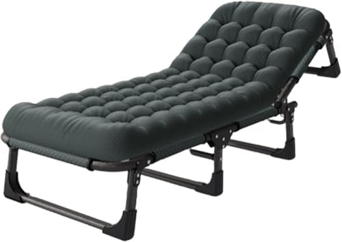 Adjustable 5-Position Portable Folding Camping Cot &amp Lounge Chair Outdoor Sun Lounger with Cushion for Beach Pool Patio Lawn &amp Office - Perfect for Sunbathing (Color: F)