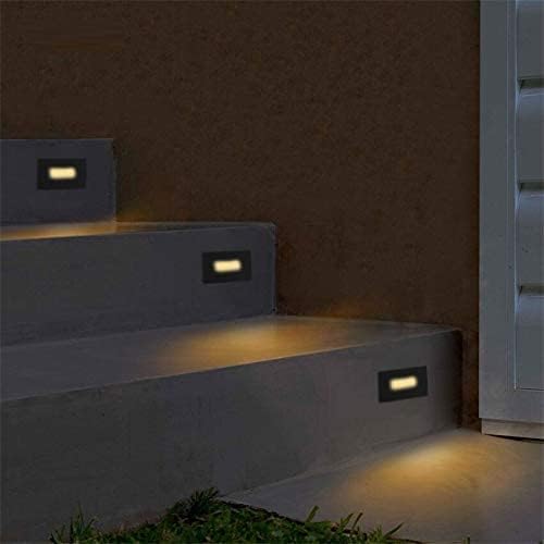Ciata LED Stair Lights Indoor Step Lights Outdoor Light 3 Watt Warm White Stairway Lighting for Outdoor and Indoor Stairs 3000K Concrete Home Theater Lighting Black Finish Horizontal 3 Pack
