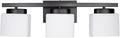 3-Light Bathroom Vanity Light Fixture Over Mirror Modern Matte Black Vanity Lights with Milky Glass Shade 23 inches Vanity Lighting Fixtures for Bathroom Lighting
