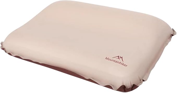 Ultralight Inflatable Pillow High Rebound Compressible Travel Pillow Neck Protect Portable Self Inflating Pillow for Camping Travel Hiking (Khaki Inflatable Pillow)