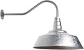 AGB101-AS20-GAL Gooseneck Barn Light - Galvanized Outdoor Dome with Incandescent Downlight | Wall-Mount Fixture for Patios Gardens Pathways and Large Outdoor Living Spaces