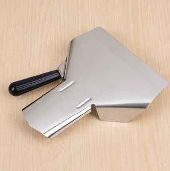 Stainless Steel French Fry Scoop with Handle Heavy-Duty Commercial Funnel Shovel for Fast Food Bagging &amp Packaging