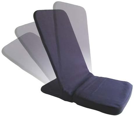 Portable Floor Chair Memory Foam Seat Padded Back Frame Folding Chair. Adjustable Angle Back-Rest. 14 W x 22 H x 21 Deep (Blue)