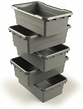 ULTRASOURCE Food Approved Bus Totes/Meat Lug (6 Pack Grey Inedible)