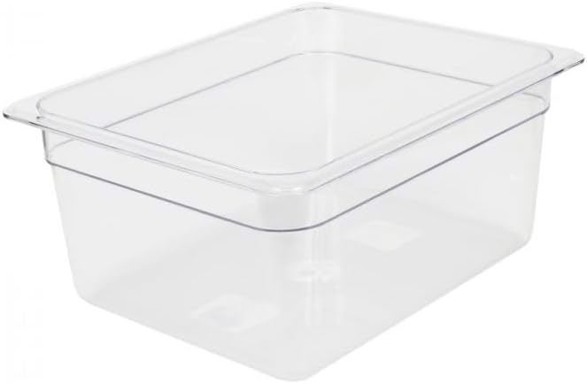 TrueCraftware- Half Size 8” Deep Food Pan Polycarbonate Clear Color- Food Storage Containers Commercial Hotel Plastic Food Pans Catering Buffets and Restaurants for Fruits Vegetables Beans Corns