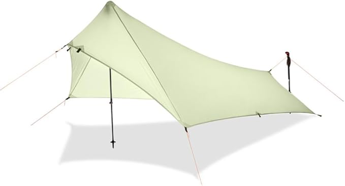 Ultralight Tarp TentOutdoor Mini Tarp for 1 Person 20D Double Silcone Nylon Poless Tent for CampingBackpackingTrekking