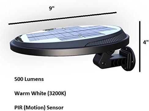 Britta Products Solar Mini Streetlight - 56 LED - 5 Watt Solar Powered Security Motion Sensor Light - Wall Garage Patio Gutter Fence Mount -Security Night Light (Natural White LED)