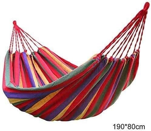 Portable Canvas Hammock – Outdoor Picnic Swing Chair Camping Hanging Bed Sturdy &amp Comfortable for Garden Balcony or Travel – 2-Person Capacity