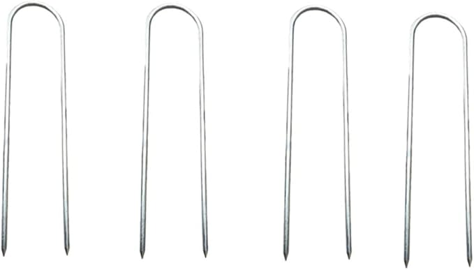4Pcs Heavy Duty U Shape Steel Tent Stakes Durable Camping Ground Nails for Secure Garden Edging Tent Installation Easy to Use for Hard Soil and