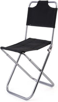 DECHOUS 100kg Folding Chair Backrest Portable Outdoor Stool Oxford Comfortable Breathable Easy-Clean Capacity Black