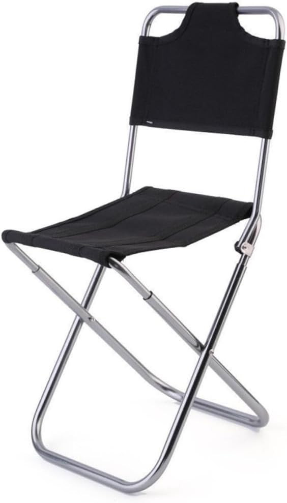 DECHOUS 100kg Folding Chair Backrest Portable Outdoor Stool Oxford Comfortable Breathable Easy-Clean Capacity Black