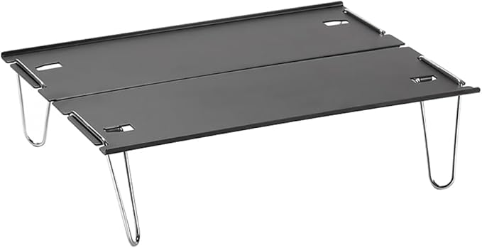 Foldable Aluminum Camping Table Lightweight Portable Picnic Desk Small Travel Table Handle for Outdoor Use