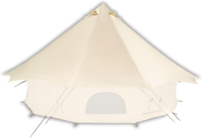 WHITEDUCK Regatta Bell Tent Rain Fly – Waterproof Flysheet Cover for Regatta Canvas Bell Tent w StoveJack UV &amp Weather Protection 4 Season Camping &amp Glamping Accessory (16.5' (5M) Cream Whi