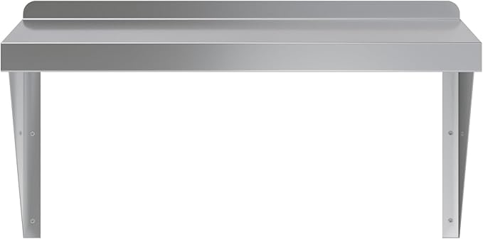 AmGood 14 x 24 Stainless Steel Wall Shelf | Appliance &amp Equipment Metal Shelving | Kitchen Restaurant Garage Laundry Utility Room | Heavy Duty | Squared Edge | NSF Certified