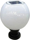 200MM Led Solar Post Light Outdoor Round Ball Landscape Light for Exterior House Garden Yard Patio Fence Deck White Random Base