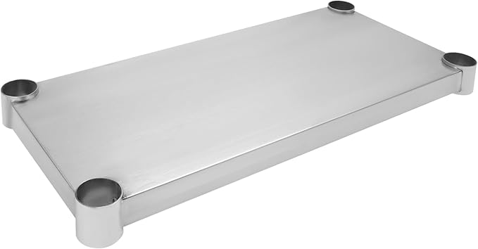 Eapmic Undershelf for Work Tables Adjustable Lower Shelf Stainless Steel Bottom Shelf Add for Commercial Prep Table Restaurant Kitchen Bakery Garage Workshop Use (21.65x9.84in)