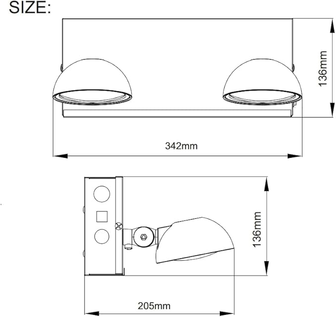 TANLUX New York City Approved Emergency Light Emergency Lights with Battery Backup White Steel Housing AC 120/277V Two Heads On Front Shell