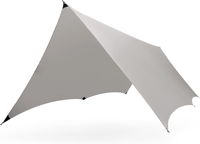 KAMMOK Kuhli Ultralight | Versatile Weather Shelter (Waterproof Durable Portable Camping Tarp Hammock Tarp Rain Cover) Crater Gray