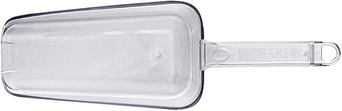 Restaurantware Met Lux 24 Ounce Ice Scoop 1 Flat Bottom Food Scoop - Beveled Front Edge Hanging Slot Clear PC Plastic Flour Scoop Lightweight For Ice Or Dry Ingredients