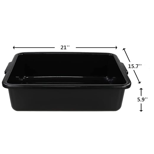 24 Liters Large Commercial Bus Tubs Plastic Bus Box Dish Bin Set of 4 Black