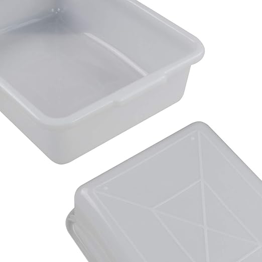 Wash Basin Tub Plastic Dish Pan 8 Liter White Bus Tubs Set of 4