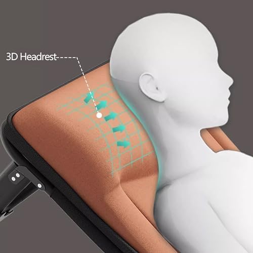 Portable Folding BedCamping CotsFoldable Bed with Mattress 4 Speed Adjustable Backrest with 3D Memory Headrest Portable Folding Bed Cot Lounge Chair for Beach Lawn Camping(Orange192 * 65