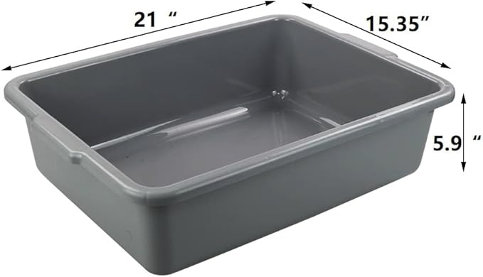 22 L Commercial Bus Tubs 4 Pack Utility Bus Box Grey F
