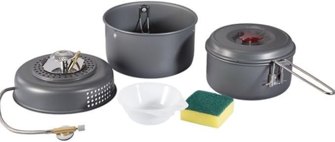 Camping Campfire Utensils Boiler Cradle Pot Stove Base Bowl Dish Sponge Set Portable Cookware Cookout for Outdoor Camping Backpacking Gear