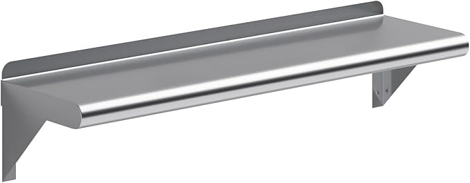 AmGood 8 X 30 Stainless Steel Wall Shelf | Metal Shelving | Garage Laundry Storage Utility Room | Restaurant Commercial Kitchen | NSF