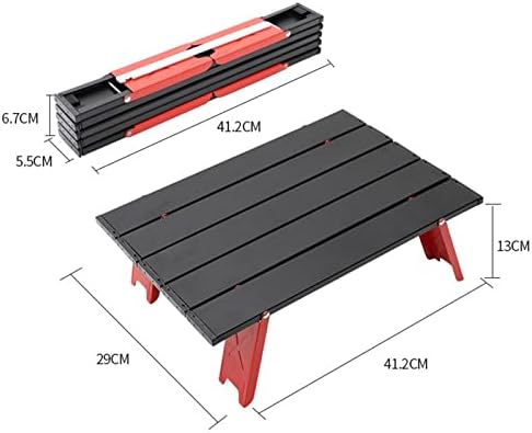 Aluminum Alloy Portable Table Outdoor Furniture Foldable Folding Camping Hiking Desk Traveling Outdoor Picnic Table Furniture (Color : Black) (Black)
