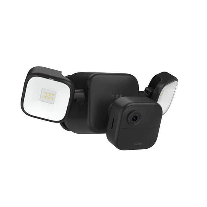 Blink Outdoor 4 Floodlight Camera — Wireless smart security camera 700 lumens two-year battery life enhanced motion detection Sync Module Core included — 1 camera system