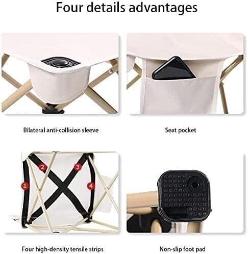 Folding Sling Back Portable Chair for Camping Outdoor Events BBQs Beaches &amp Picnics – Sturdy Frame Storage Bag 130-140kg Capacity