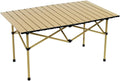 Wind Tour Portable Camping Table Folding Side Table Aluminum Lightweight Table with Carry Bag for Outdoor Cooking Hiking Picnics BBQ Travel (37.4 * 22.4 * 19.7InchesKhaki)
