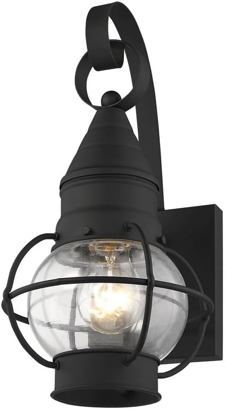 Livex Lighting 26900-04 Transitional One Light Outdoor Wall Lantern from Newburyport Collection in Black Finish