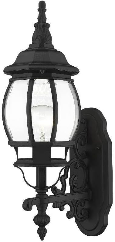 Livex Lighting 7520-04 Outdoor Wall Lantern with Clear Beveled Glass Shades Black 21 x 7 x 21