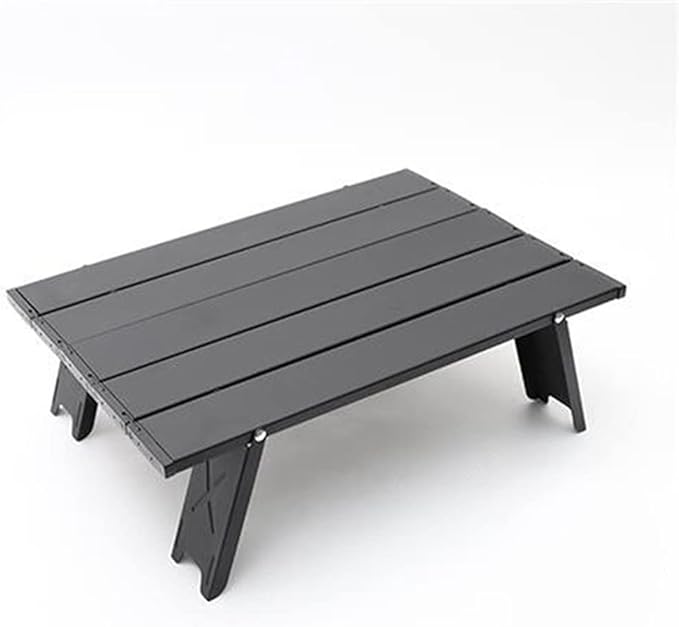 Aluminum Alloy Portable Table Outdoor Furniture Foldable Folding Camping Hiking Desk Traveling Outdoor Picnic Table Furniture (Color : Black) (Black)
