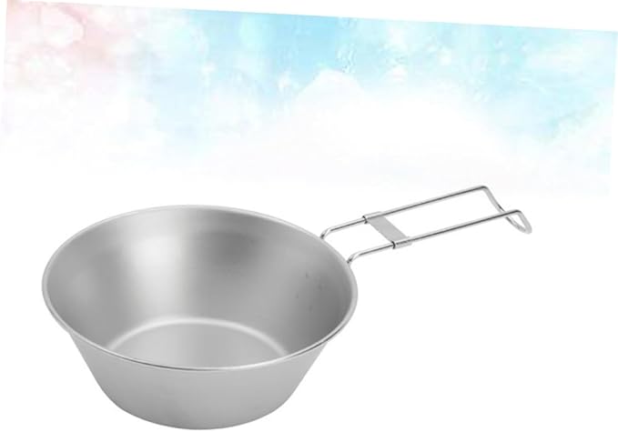 TOYANDONA 3pcs Portable Foldable Stainless Steel Bowl Lightweight Outdoor Camping Dish Handle for Travel Food-grade Material Easy to Clean Compact Design for Hiking and Adventure