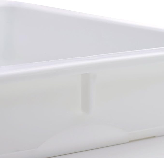 18x26x3 White Heavy Duty Polypropylene Pizza Dough Box with Lid (Pack of 2)