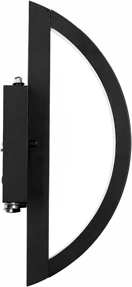 Sylvania Wall Mount Round LED Light Sconce 12.5W 5 CCT (2700/3000/3500/4000/5000K) 80 CRI 450 LMS Black with Sensor - 1 Pack (63472)