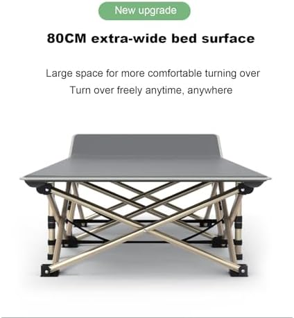Portable Folding Adult BedAdult Folding Bed Camping Cot Folding Camping Cot with Mat for Adults Heavy Duty Outdoor Bed with Carry Bag Layer Oxford Travel Camp Cots for Camping Spare