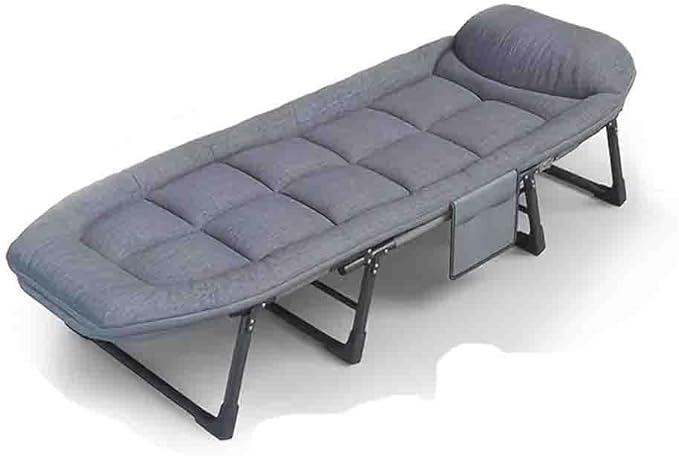 Outdoor Folding Bed – Features Skin-Friendly Breathable Fabric with an Enlarged and Thickened Mattress ergonomically Thickened Pillow Reinforced Bed Frame for Durability (350LBS)