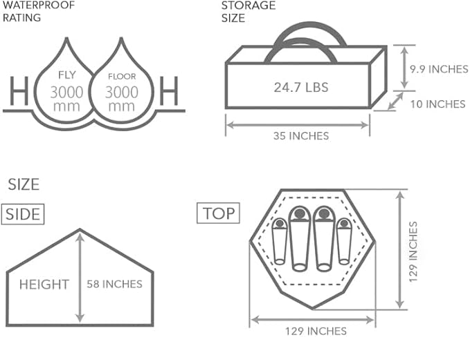 DOD Kinoko Mushroom Tent - 4 Season Festival Tent - 2 Person Instant Setup 1-Pull Camping Tent - Waterproof Dome Tent with Vertical Walls and Mesh Ventilation - Red
