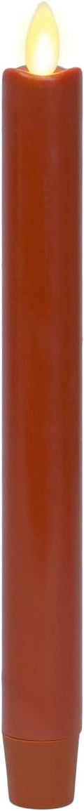 Luminara - Flameless Battery Operated Taper Candle - Burnt Orange - Pack of 1-1x9.5 - LED Flickering Flame - Realistic Safe for Home Kids and Pets