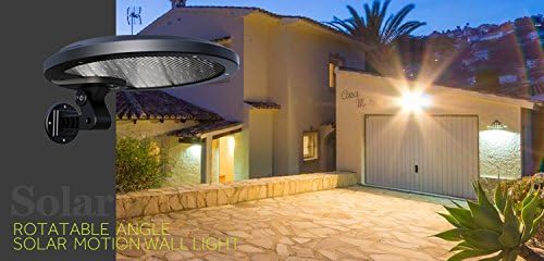 Britta Products Solar Mini Streetlight - 56 LED - 5 Watt Solar Powered Security Motion Sensor Light - Wall Garage Patio Gutter Fence Mount -Security Night Light (Natural White LED)